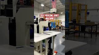 Self piercing rivet machine Bonding 2 pieces of prepainted sheet metal nowelding [upl. by Neelcaj]