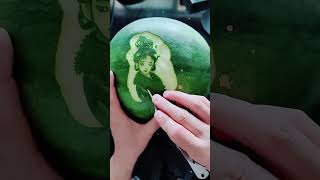 Fruit watermelon decoration vegetable art design cutting video videos viralvideo fruit trending [upl. by Rebak]