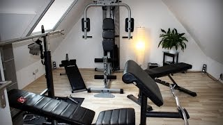 Eigener Fitness Raum Kettler Axos Kraftstation Finnlo 3865 Schmidt Hantelbank Training home Workout [upl. by Juliann]