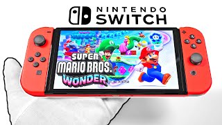 Unboxing Super Mario Bros Wonder  Switch OLED Mario Edition [upl. by Felten]