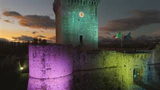 Il castello di Ortucchio di notte con DJI Air 3 [upl. by Aicsile416]