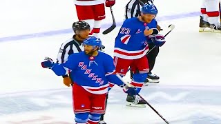 Vincent Trocheck Thumbs up to Jake Guentzel for Adam Fox Retaliation Penalty  Rangers vs Hurricanes [upl. by Neladgam613]