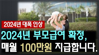 2024년 부모급여 확정  매월 100만원 지급합니다 보건복지부 2024년 예산 확정 [upl. by Hawkins]