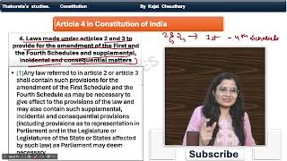 Article 4 of Indian Constitution  Bare Act Simplified  By Kajal Chaudhary [upl. by Uriia294]