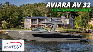 Aviara AV 32 2019  Test Video by BoatTESTcom [upl. by Aelhsa957]