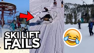 FUNNIEST Ski Lift Fails  Skiers amp Snowboarders Falling Off Ski Lifts 😂 [upl. by Adelpho]