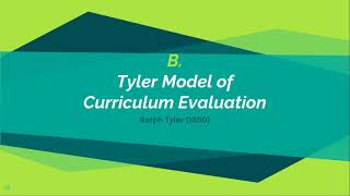 MODELS OF CURRICULUM EVALUATION [upl. by Proud791]