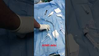 Double lumen endotracheal tube insertion aiims aiimsdelhi intubation hospital [upl. by Aicilav]