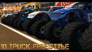 BeamNGdrive Monster Trucks BeamNG Stadium 10 Truck Freestyle CRD 20 [upl. by Evatsug]