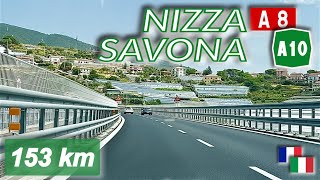 NIZZA  SAVONA  Autoroute A8 la provençale  Autostrada A10 dei Fiori [upl. by Oigaib]