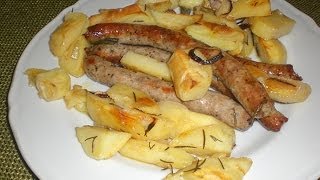 Ricetta Salsiccia con patate al forno arrosto [upl. by Anitnelav447]