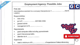 Employment Agency Possible Jobs Ielts Listening Test 2024 ielts gicratia listening ieltsexam [upl. by Paulo]