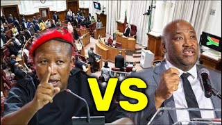 Chaos erupt After Julius Malema Big fight with Gayton Mckenzie in parliament malema was removed [upl. by Oleic]