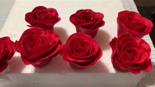 How To Make Fondant Roses  Easy Fondant Rose Tutorial [upl. by Heisel]