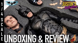 Hot Toys Batman The Dark Knight Trilogy 14 Scale Figure Unboxing amp Review [upl. by Keldah]