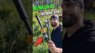 Blowgun VS Throwing Knife skills shorts martialarts fun [upl. by Arocahs]