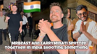 MrBeast and CarryMinati spotted together in India shooting something 😍￼ [upl. by Hoem225]