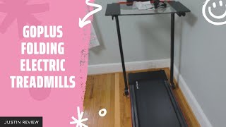 Goplus Folding Electric Treadmills Review Manual  Goplus 3in1 Treadmill with Large Desk [upl. by Adriane]