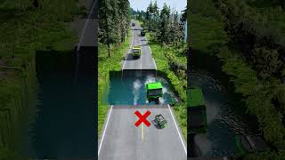 Dump trucks vs water pit 21  BeamNG drive beamngdrive carsvsstairs carsvsmassivepotholes [upl. by Illek]