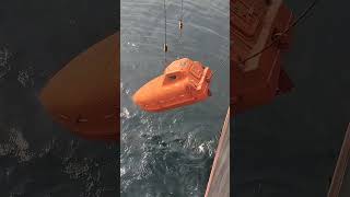 Testing for manual launching lifeboat  lifeboat recovery  shorts [upl. by Barthold]