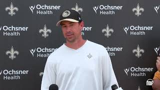 Saints OC Klint Kubiak talks about Taysom Hills role Trevor Pennings development and Alvin Kamara [upl. by Levinson11]