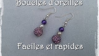 Tuto 8 Boucles doreilles faciles et rapides avec FrPandahallcom [upl. by Teyugn]