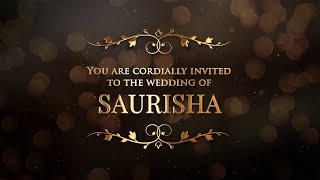 Wedding Invitation Video with Golden Text and Beautifull Song  RI33 [upl. by Hudis]