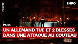 Attaque au couteau à Paris  un mort et deux blessés  RTBF Info [upl. by Ylrac]