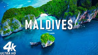 FLYING OVER MALDIVES 4K UHD  Relaxing Music Along With Beautiful Nature Videos  4K Video HD [upl. by Thomasa]