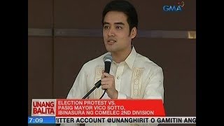 UB Election protest vs Pasig Mayor Vico Sotto ibinasura ng Comelec 2nd Division [upl. by Kaczer]