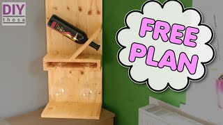 Make a Design Wine Shelf  Downlad my FREE PDF Plan [upl. by Oad]