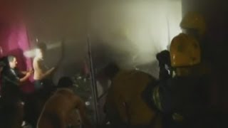 Brazil Nightclub Fire Amateur footage shows firefighters battling the blaze [upl. by Rimhsak]