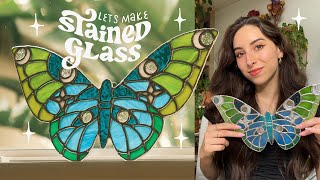 lets make stained glass 🦋 full process [upl. by Enirahtac467]