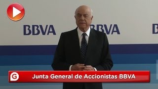 Declaraciones del presidente de BBVA Francisco González durante la Junta General de Accionistas [upl. by Arikihs360]