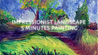 HOW TO PAINT AN IMPRESSIONIST LANDSCAPE  ACRYLIC PAINTING TUTORIAL FOR BEGINNERS [upl. by Aivatnwahs500]