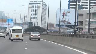 Driving motorway in Bangkok City centre [upl. by Takakura]