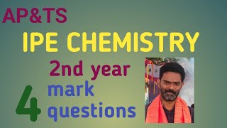 Chemistry inter 2nd year 4marks questions chemistry SudheerDungala [upl. by Aibun991]