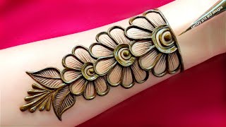 Very beautiful stylish front hand mehndi design  easy mehndi design  simple mehndi design  mehndi [upl. by Dnalyaw622]