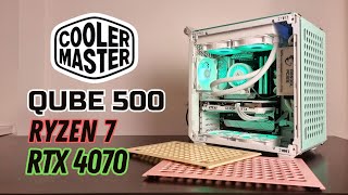 Cooler Master Qube 500 White MSI ATX Gaiming build  AMD Ryzen 7 7700  NVIDIA RTX 4070 [upl. by Ahseikal]