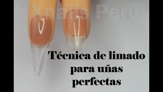 Técnica de limado para estructura de uñas Acrílicas o gel perfectas  Xnails Academy [upl. by Eemyaj82]