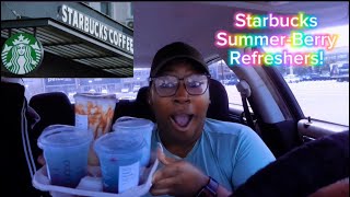 TRYING STARBUCKS SummerBerry Refreshers Food Review  Happy Mother’s Day  Sunday VLOG [upl. by Merceer]