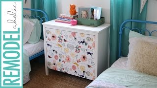 DIY  15 Minute Ikea Dresser Hack  How to Makeover your Dresser using Wallpaper [upl. by Adnana]