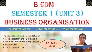 Business Organisation  Bcom  Unit 3  Complete revision  Lucknow University  swtstudyzone [upl. by Lyrrehs907]