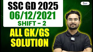 SSC GD MATHS  GD 06 DEC2021 2nd Shift GKGS Solved Paper  GD GKGS PRACTICE [upl. by Novihc483]