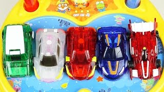 MeCard cars 터닝메카드 자동 변신 뽀로로 장난감 놀이 Turning MeCard card transformers car toys [upl. by Tannie]