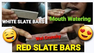 Slate Bars ASMR Wet Big RED WHITE amp BLACK Slate bar bar  mouth watering [upl. by Iccir]