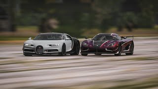 Bugatti Chiron VS Koenigsegg Agera RS 0300 KMH Acceleration Battle [upl. by Phaidra]