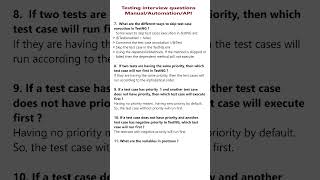 Part 2 Software testing interview questions and answers Automation Manual API [upl. by Ellehcen133]