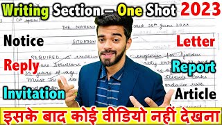 Complete Writing Section in One Shot  CBSE Class 12th 2023 [upl. by Anyah]