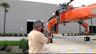 Sikorsky Skycrane being towed indoors at HELIEXPO 2011 Orlando Florida [upl. by Cadmarr240]